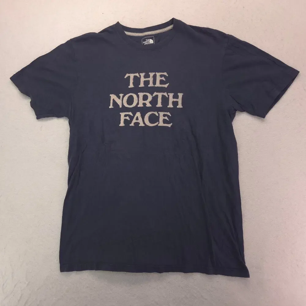 The North Face Casual Crew Neck Graphic T-Shirt Mens Size Medium M Navy Blue
